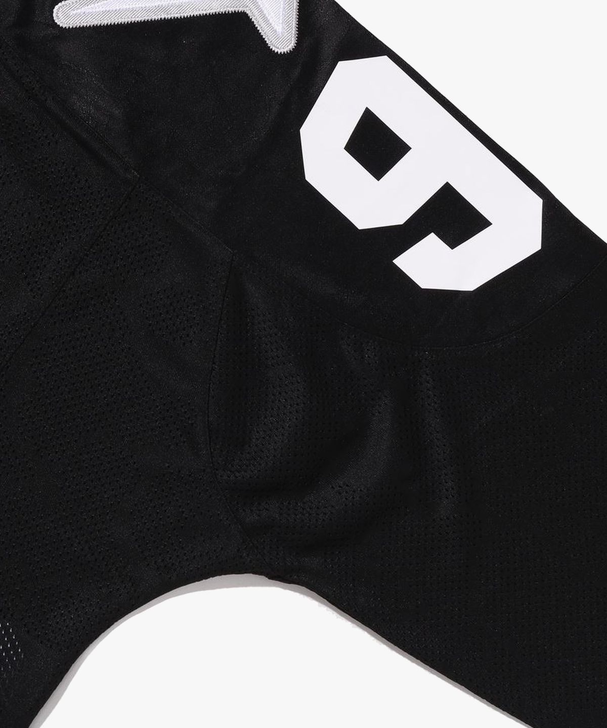 베이프(BAPE) 라인 카모 멀티 로고 크롭 핏 풋볼 져지(M) BLACK
