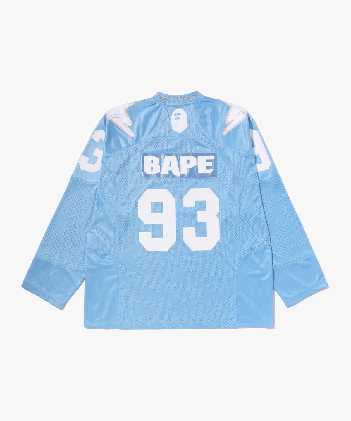 베이프(BAPE) 라인 카모 멀티 로고 크롭 핏 풋볼 져지(M) SAX