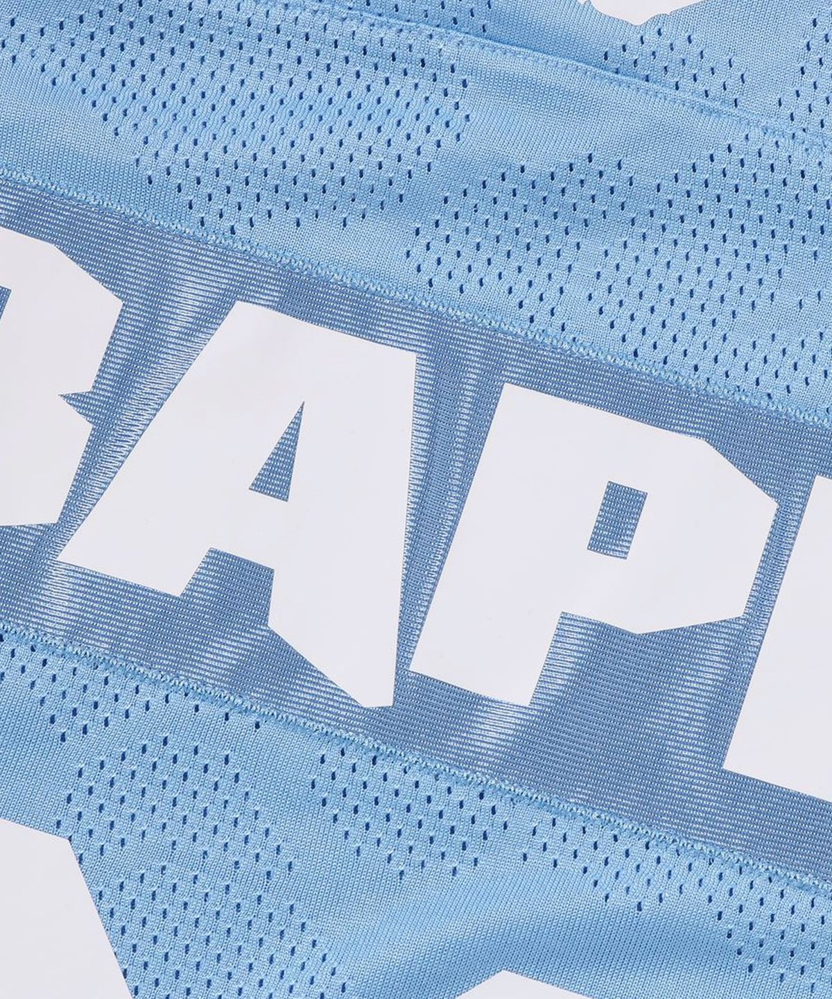 베이프(BAPE) 라인 카모 멀티 로고 크롭 핏 풋볼 져지(M) SAX