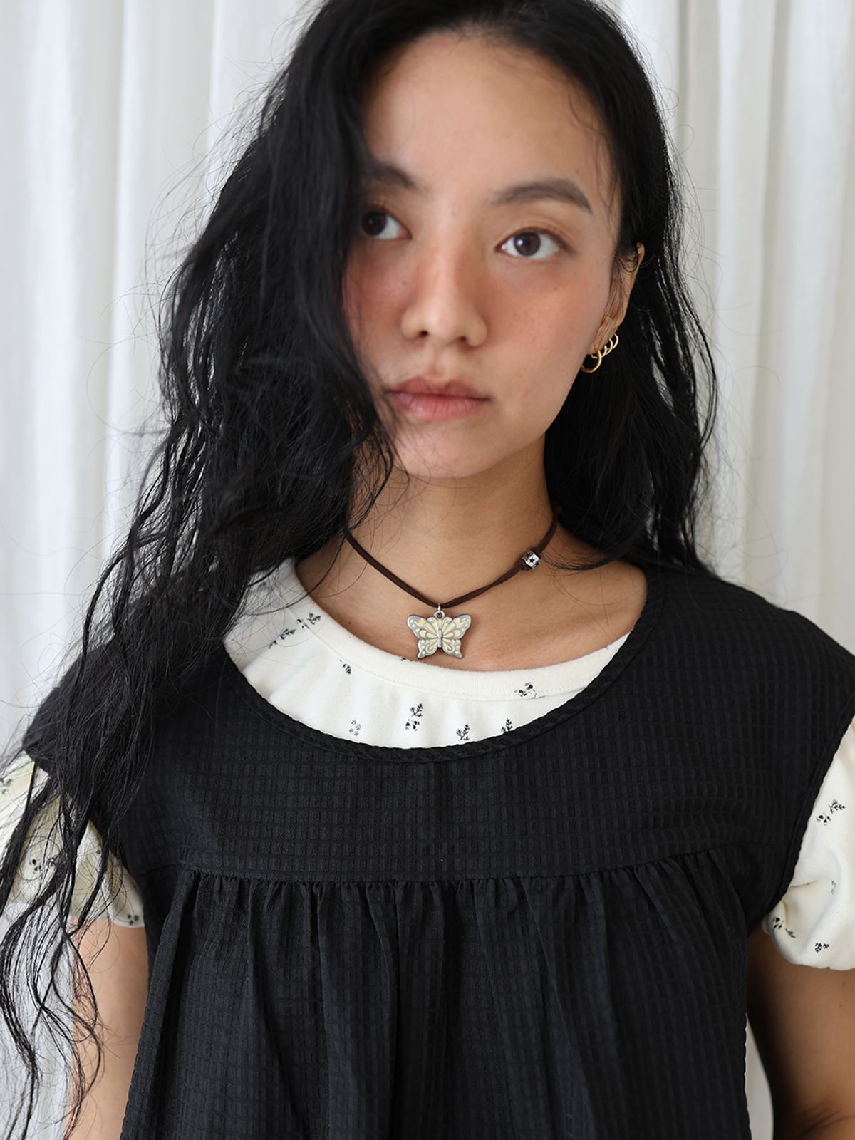 무음(MUWM) 페어리 슬리브 드레스 Fairy Sleeve Dress (Black)