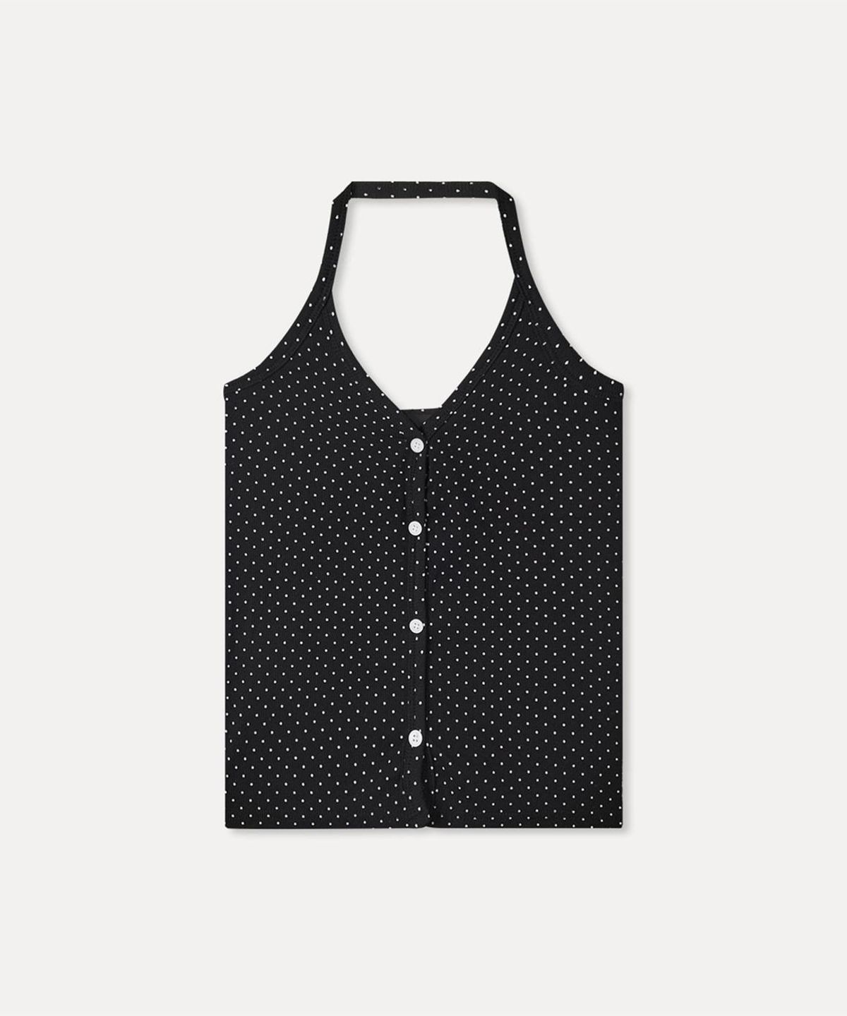 미쏘(MIXXO) 도트 홀터 버튼 슬리브리스 RE HNG63MS_MIWHNG74QS