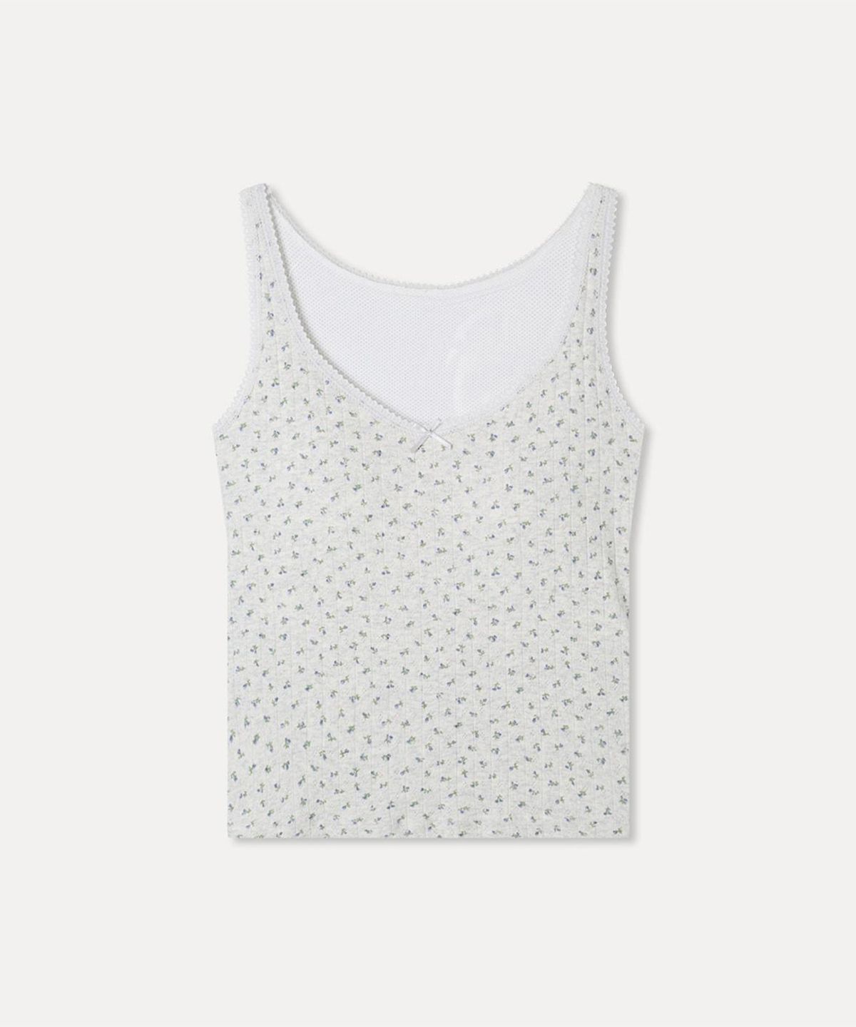 미쏘(MIXXO) 캡내장 잔꽃 슬리브리스_MIWHNG703A