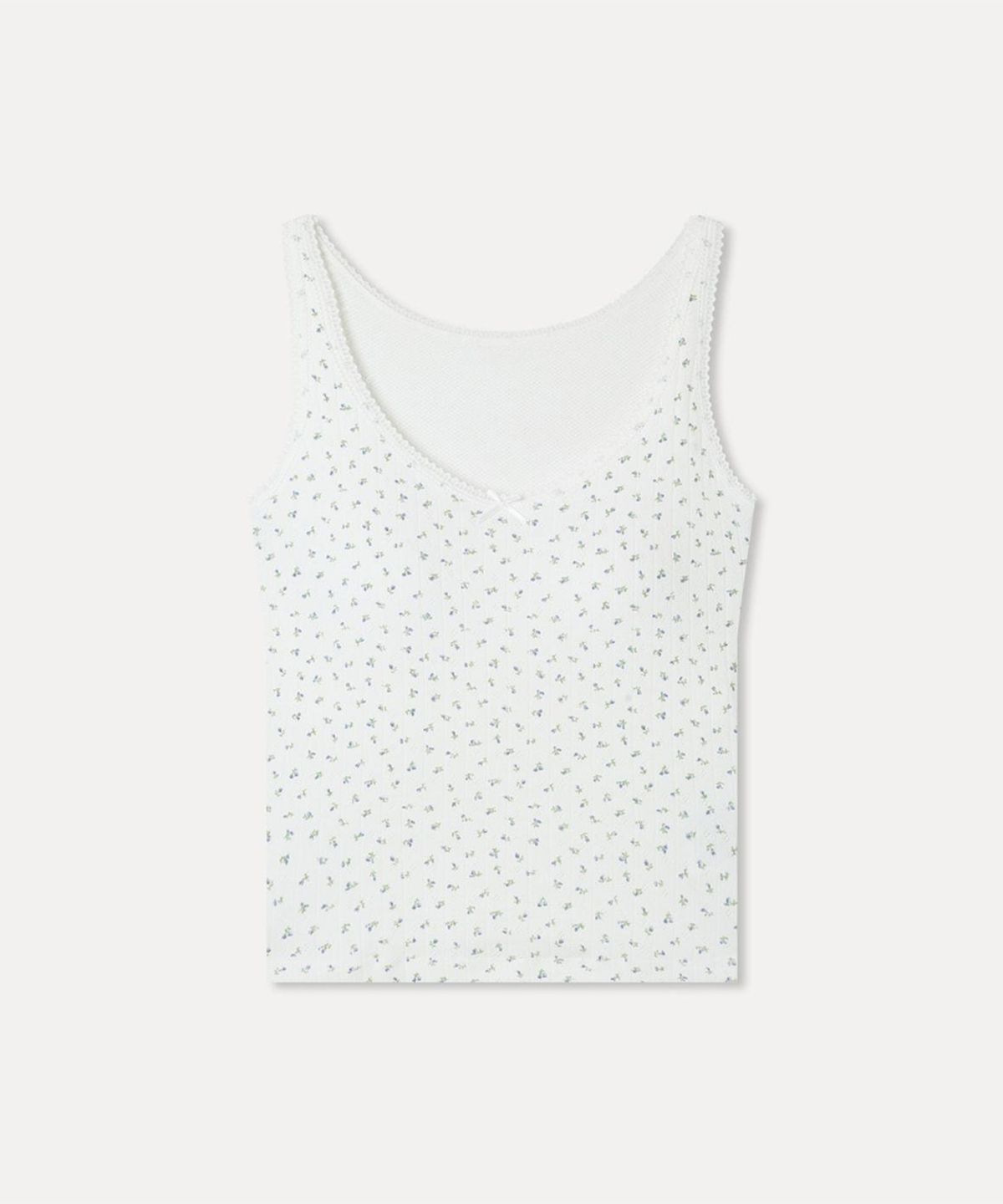 미쏘(MIXXO) 캡내장 잔꽃 슬리브리스_MIWHNG703A