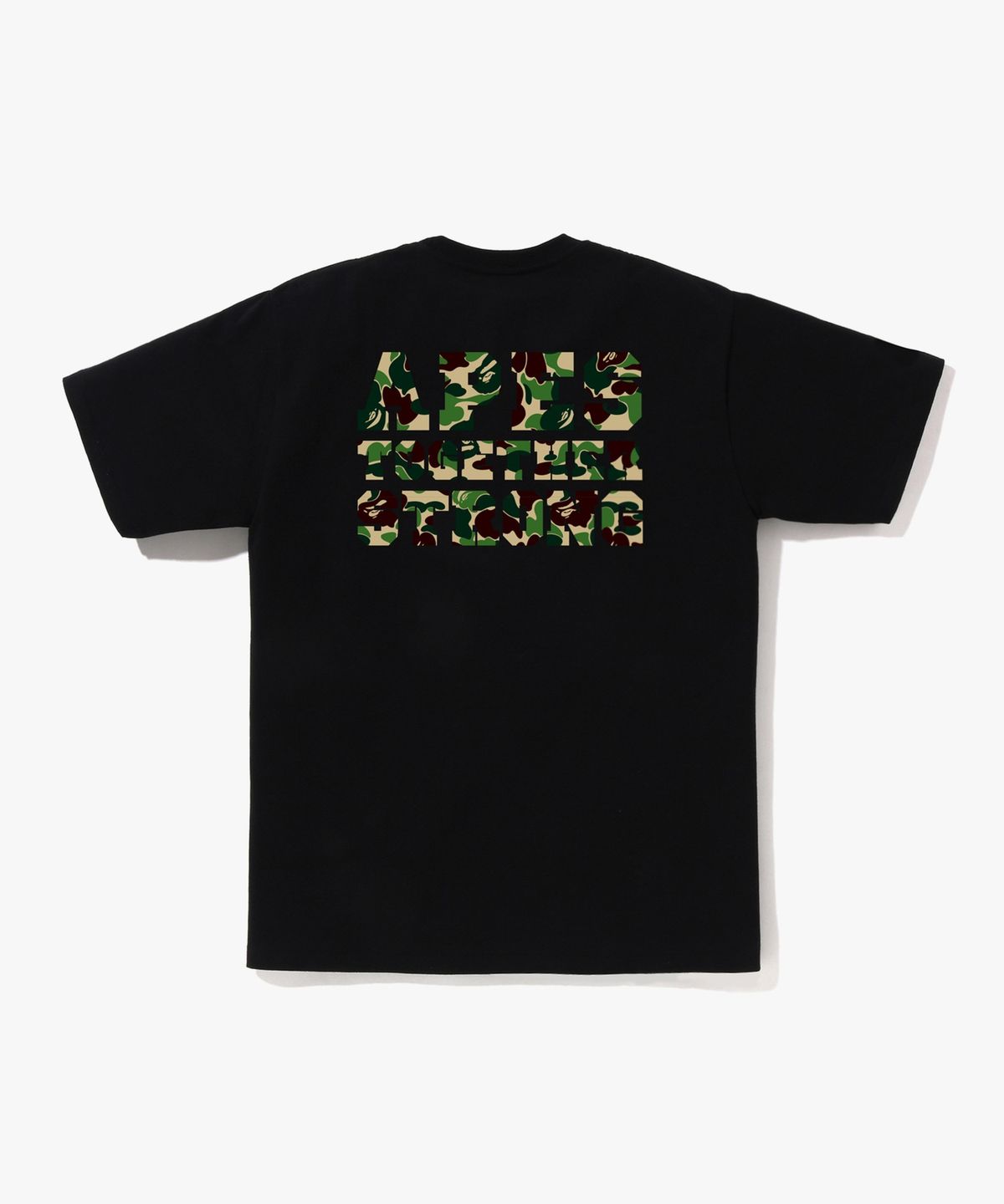 베이프(BAPE) ABC 카모 콜리지 ATS 티셔츠(M) BLACK/GREEN