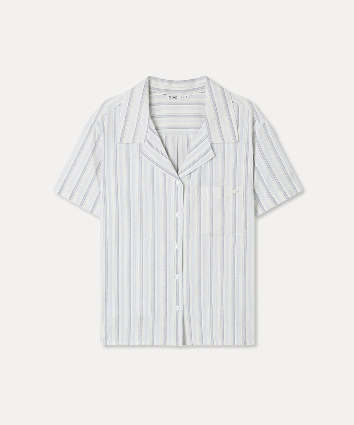 미쏘(MIXXO) 소재 변형 포켓 반팔 셔츠_MIWYAG601G