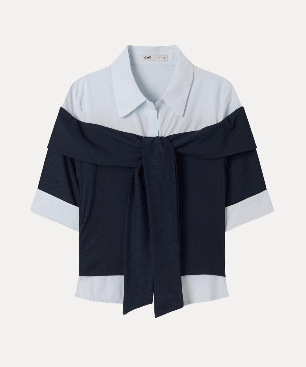 미쏘(MIXXO) 다이마루 배색 레이어드 셔츠_MIWYAG608B MIWYAG91QG