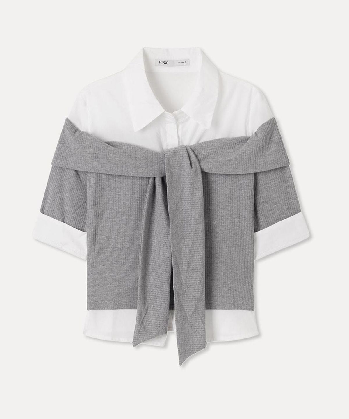 미쏘(MIXXO) 다이마루 배색 레이어드 셔츠_MIWYAG608B MIWYAG91QG