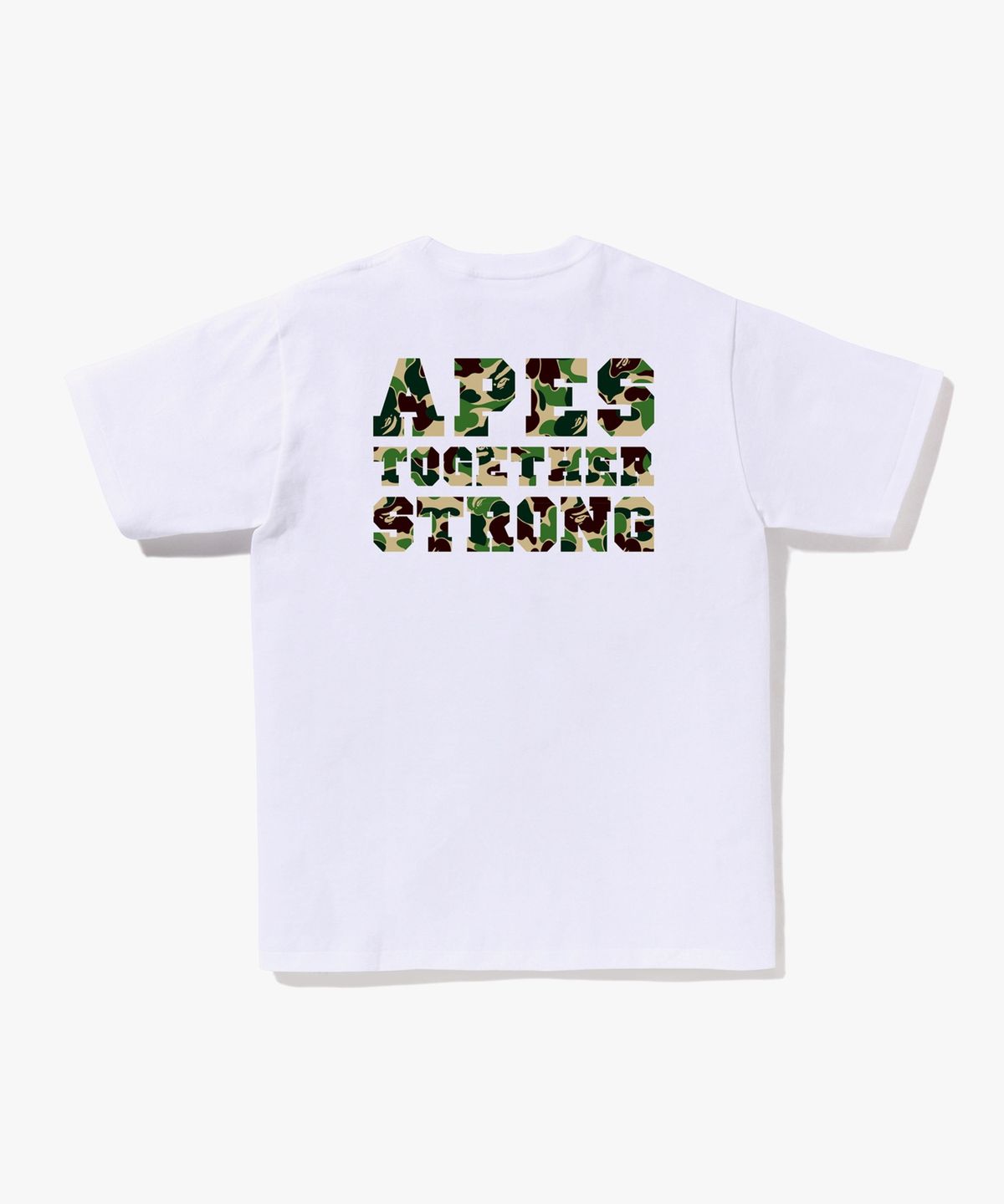 베이프(BAPE) ABC 카모 콜리지 ATS 티셔츠(M) WHITE/GREEN