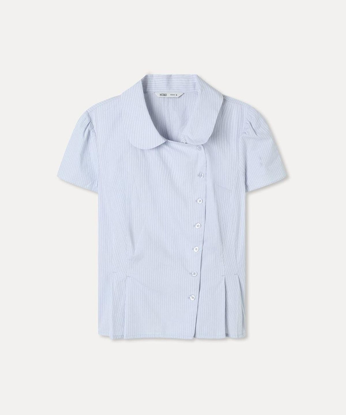 미쏘(MIXXO) 라운드카라 스트라이프 셔츠_MIWYAG608G MIWYAG90QG