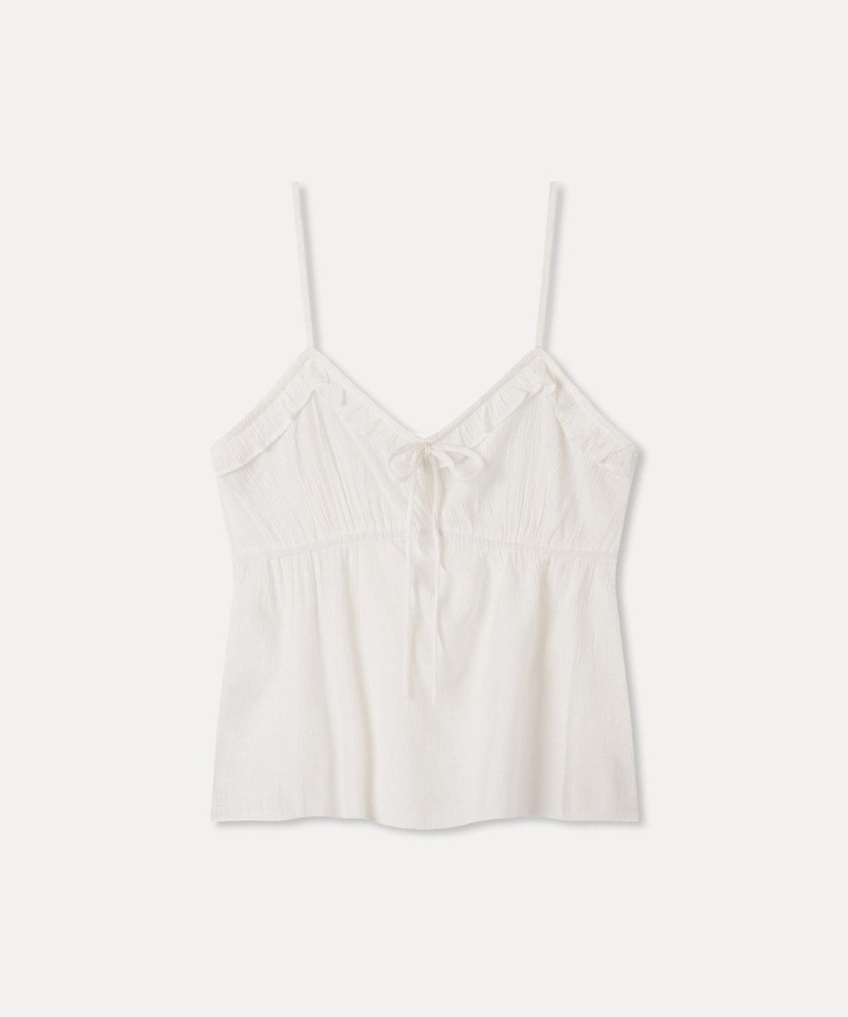 미쏘(MIXXO) 리본 프릴 나시 블라우스_MIWBNG611G
