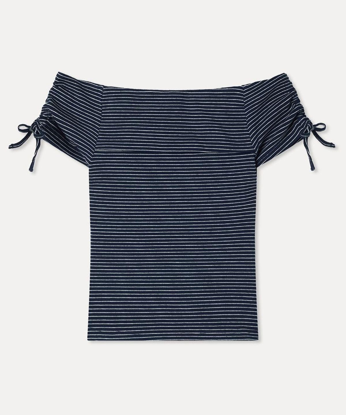 미쏘(MIXXO) 스트라이프 오프숄더 반팔 티셔츠_MIWHWG723A