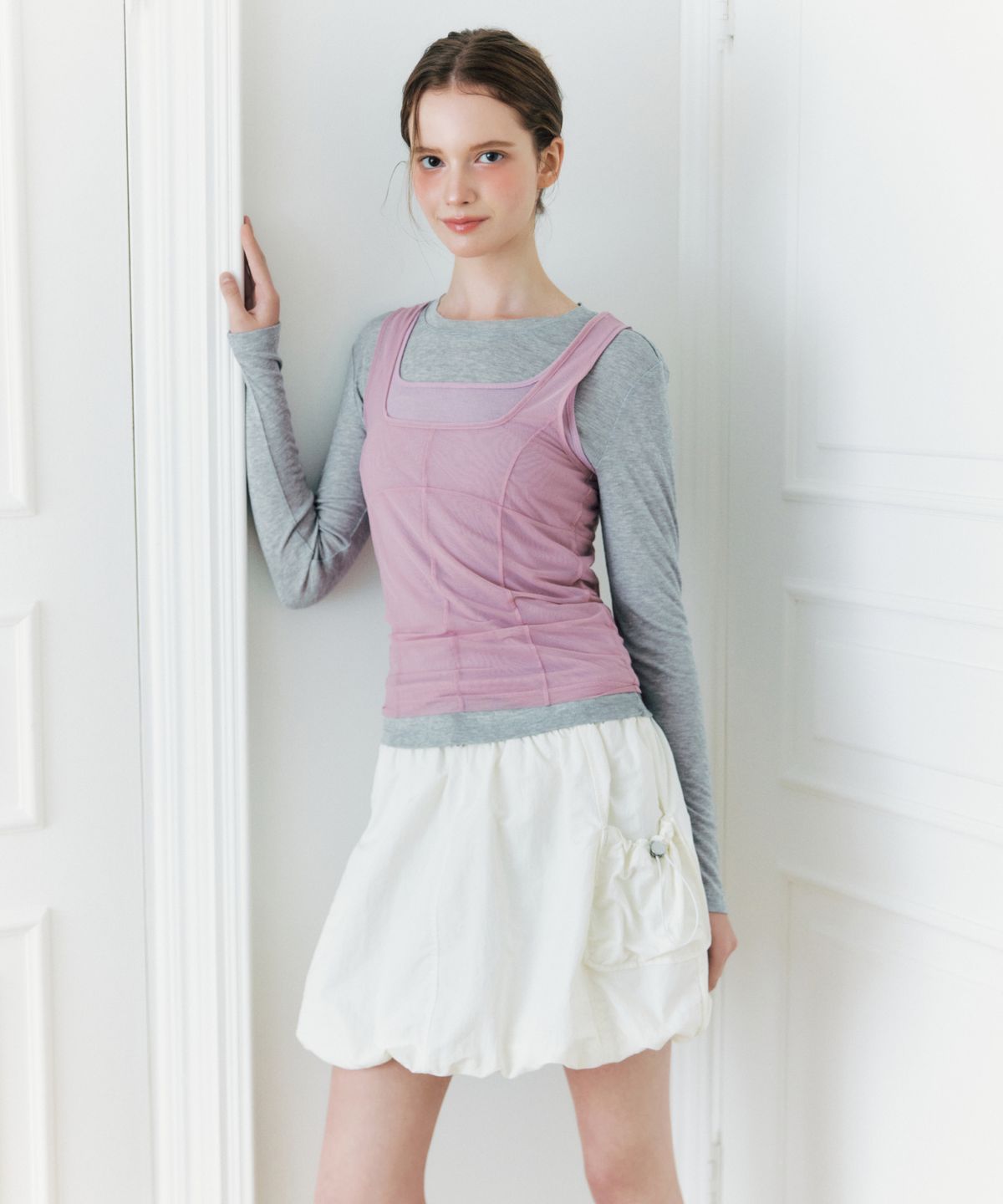 미쏘(MIXXO) 소프트 레이어드 긴팔 티셔츠 RE LWG50SS_MIWLWG70QS