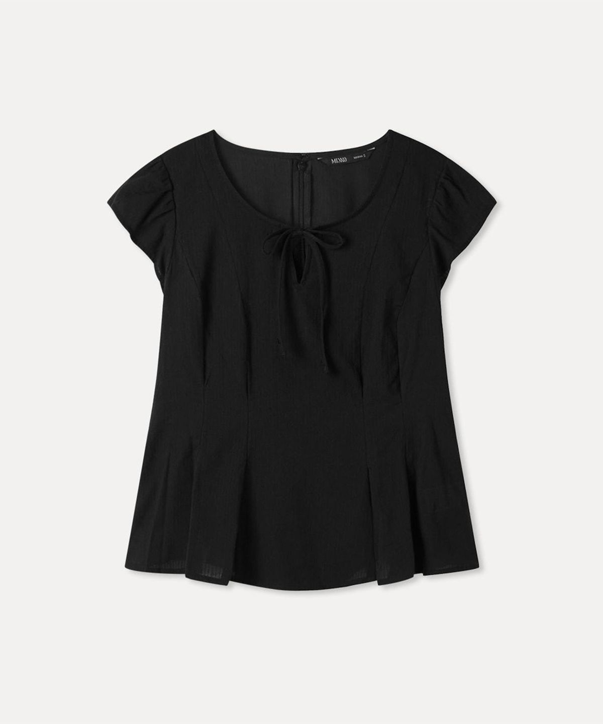 미쏘(MIXXO) 벨티드 플레어 블라우스_MIWBWG701B