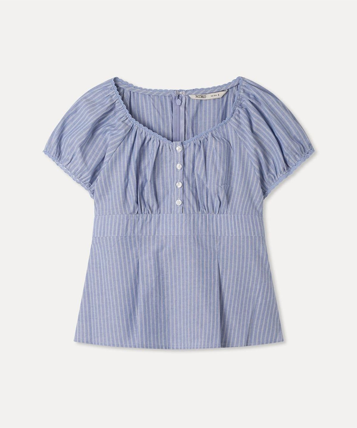 미쏘(MIXXO) 퍼프소매 반팔 블라우스_MIWBWG701G