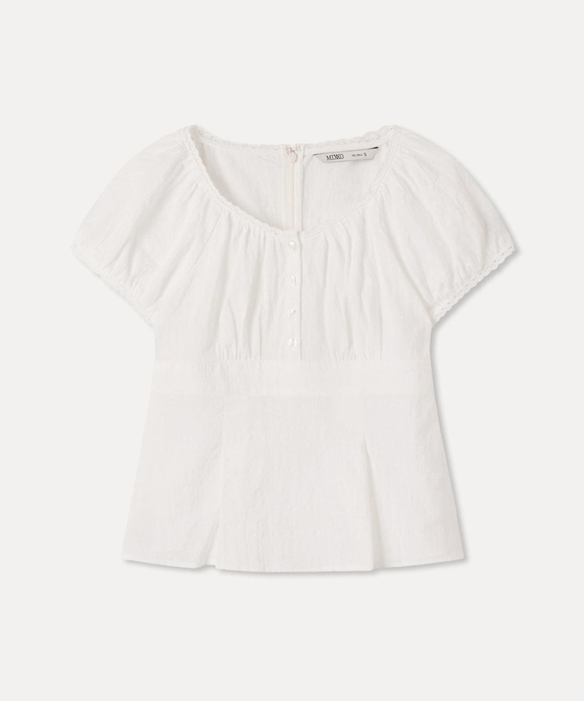 미쏘(MIXXO) 퍼프소매 반팔 블라우스_MIWBWG701G