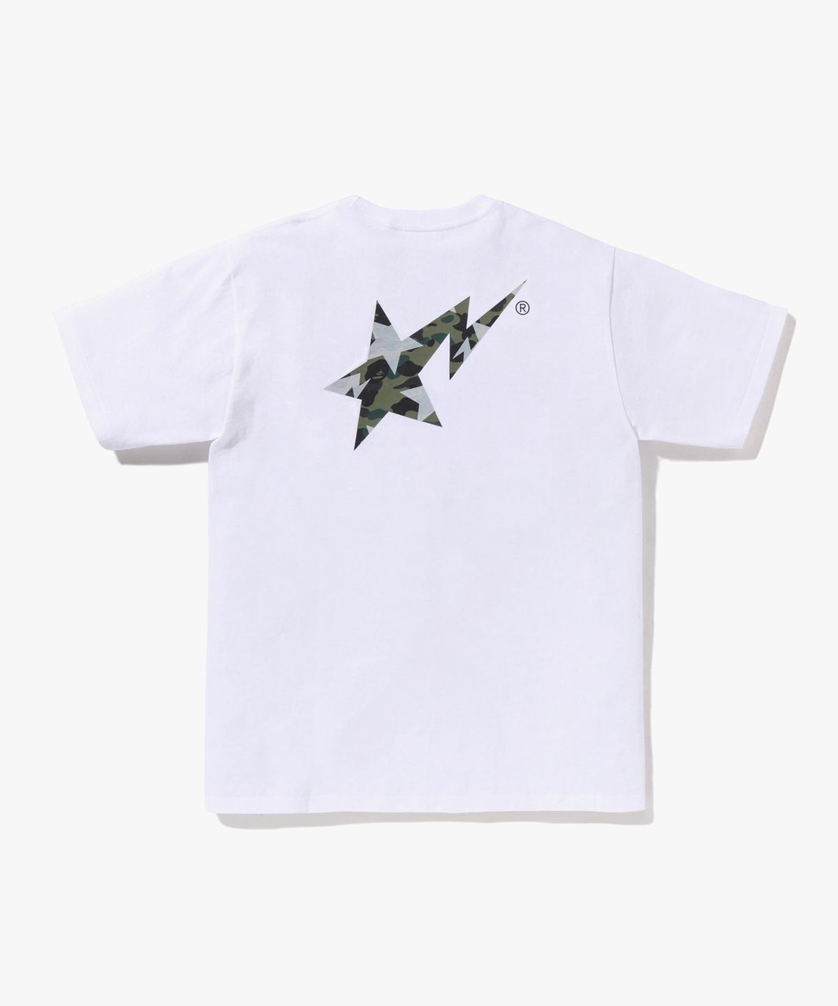 베이프(BAPE) 스타 오버 프린트 퍼스트 카모 베이프 스타 티셔츠(M) WHITE