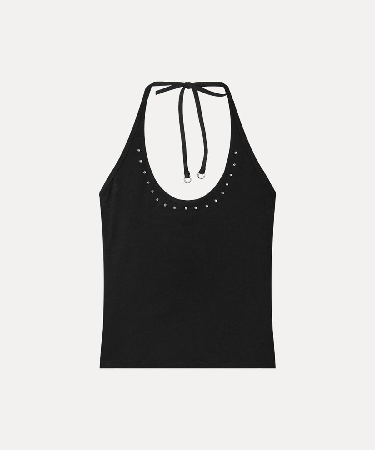 미쏘(MIXXO) 스터드 홀터넥 슬리브리스_MIWHNG709A