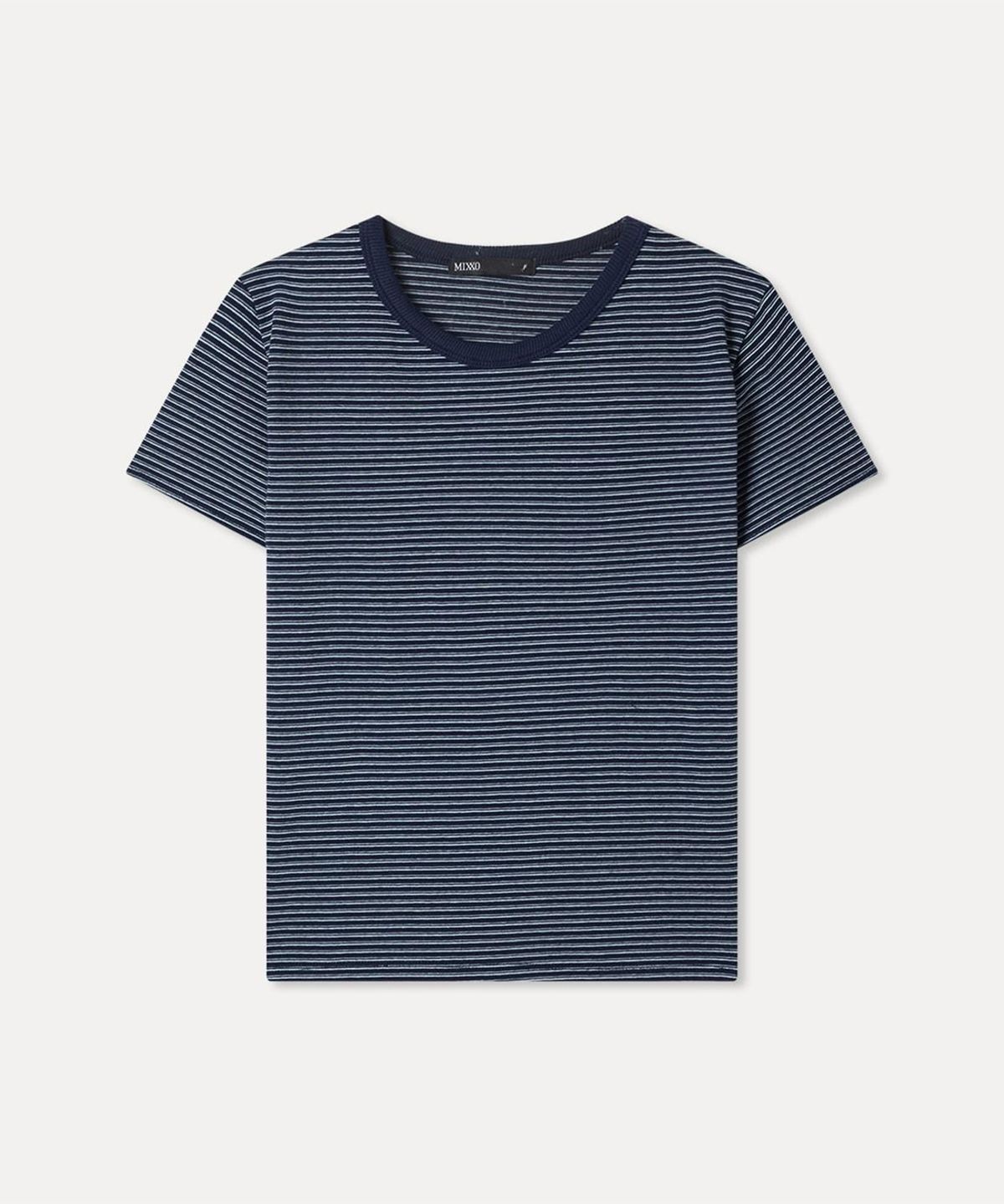 미쏘(MIXXO) 스트라이프 반팔 티셔츠_MIWHWG709S