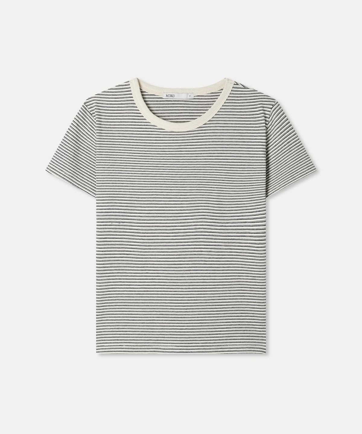 미쏘(MIXXO) 스트라이프 반팔 티셔츠_MIWHWG709S