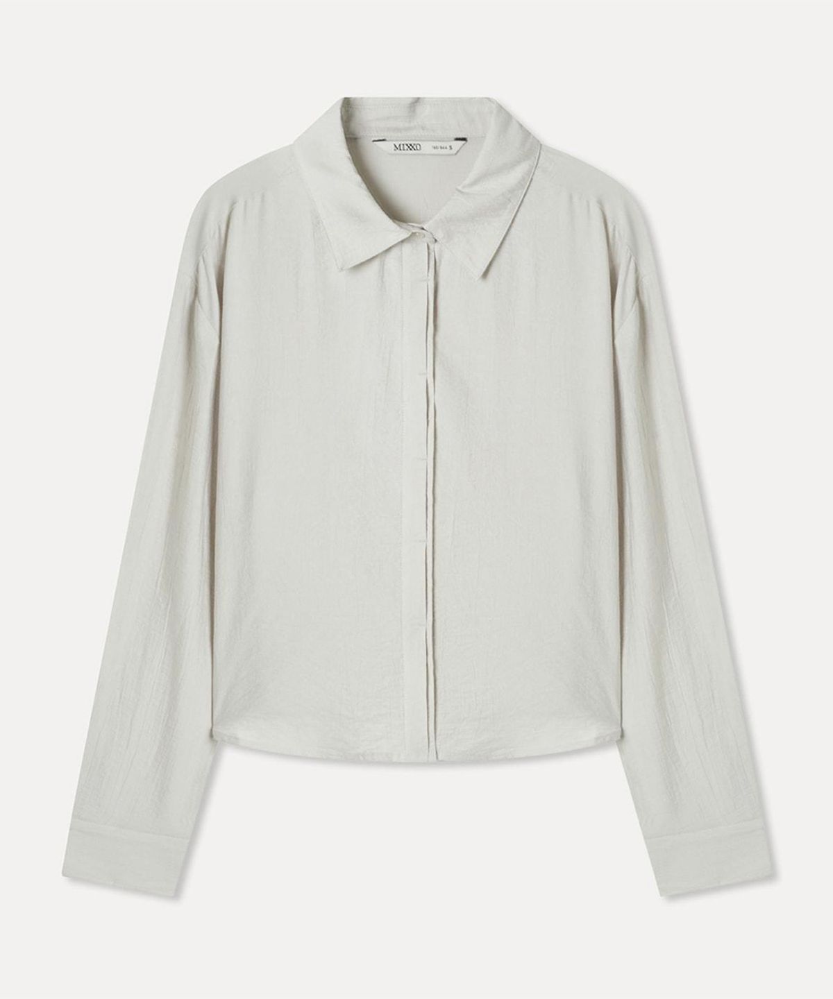 미쏘(MIXXO) 백 버튼 크롭 셔츠_MIWYWG610A