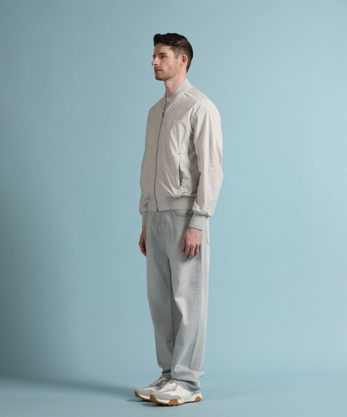 빠니깔레(PANICALE) 라이트그레이 쿨터치 스트레치 블루종 점퍼