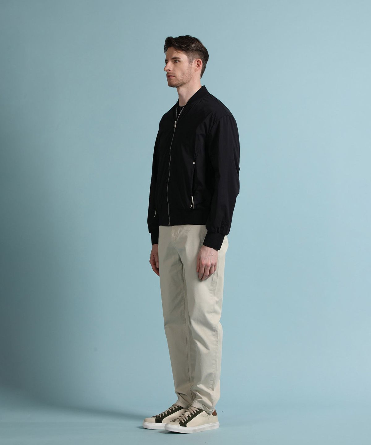 빠니깔레(PANICALE) 블랙 쿨터치 스트레치 블루종 점퍼