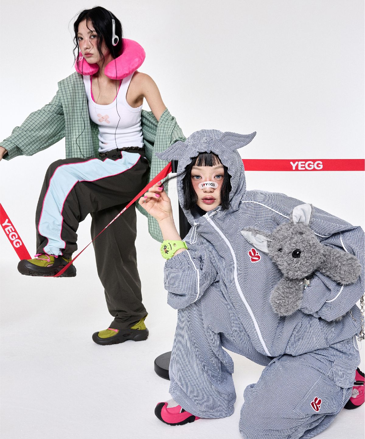 예그(YEGG) 나일론 트랙 팬츠 카키