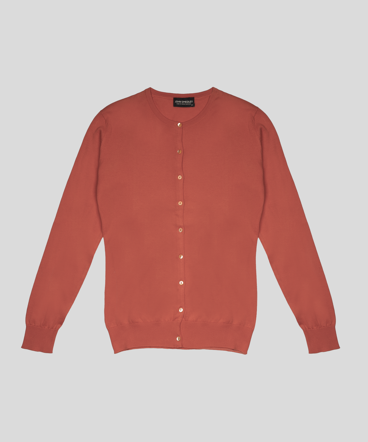 존 스메들리(JOHN SMEDLEY) ISLINGTON Round-Neck Cardigan Sea Island Cotton Knit Heritage Col.4_9 Colors