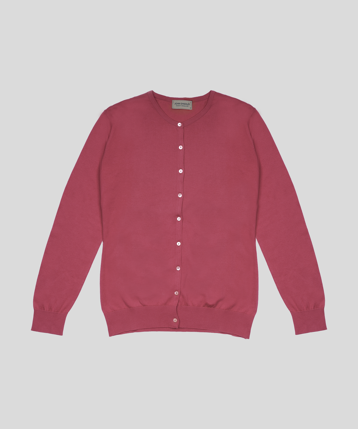 존 스메들리(JOHN SMEDLEY) ISLINGTON Round-Neck Cardigan Sea Island Cotton Knit Heritage Col.4_9 Colors
