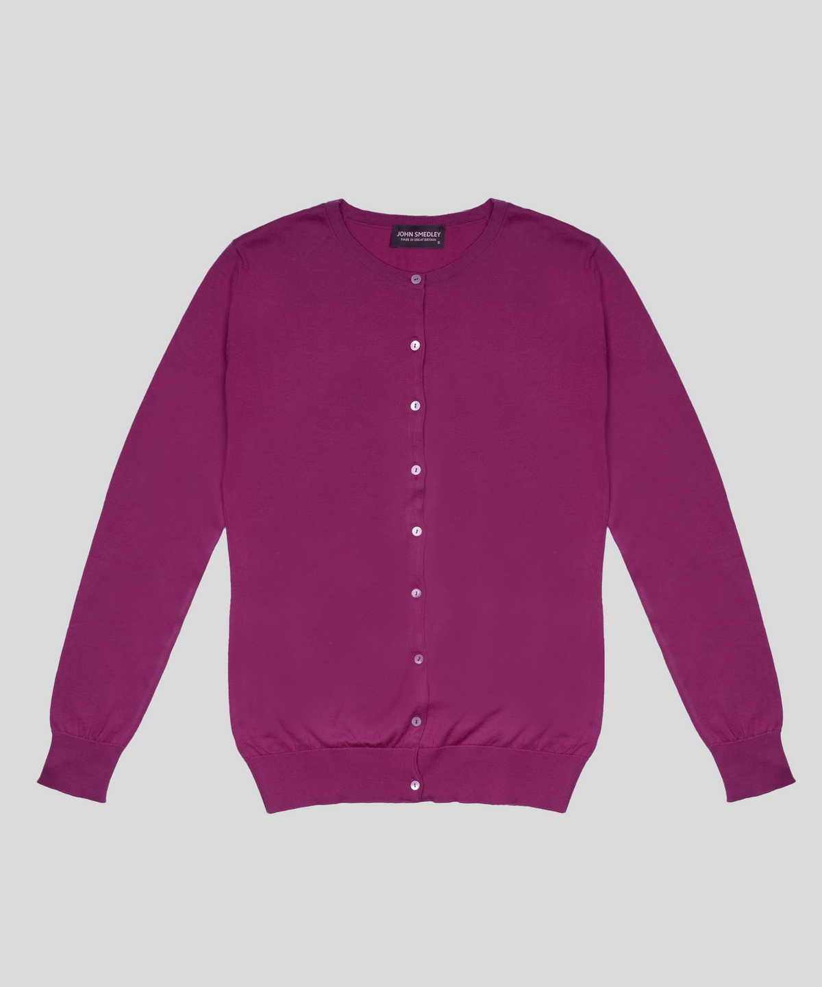 존 스메들리(JOHN SMEDLEY) ISLINGTON Round-Neck Cardigan Sea Island Cotton Knit Heritage Col.4_9 Colors