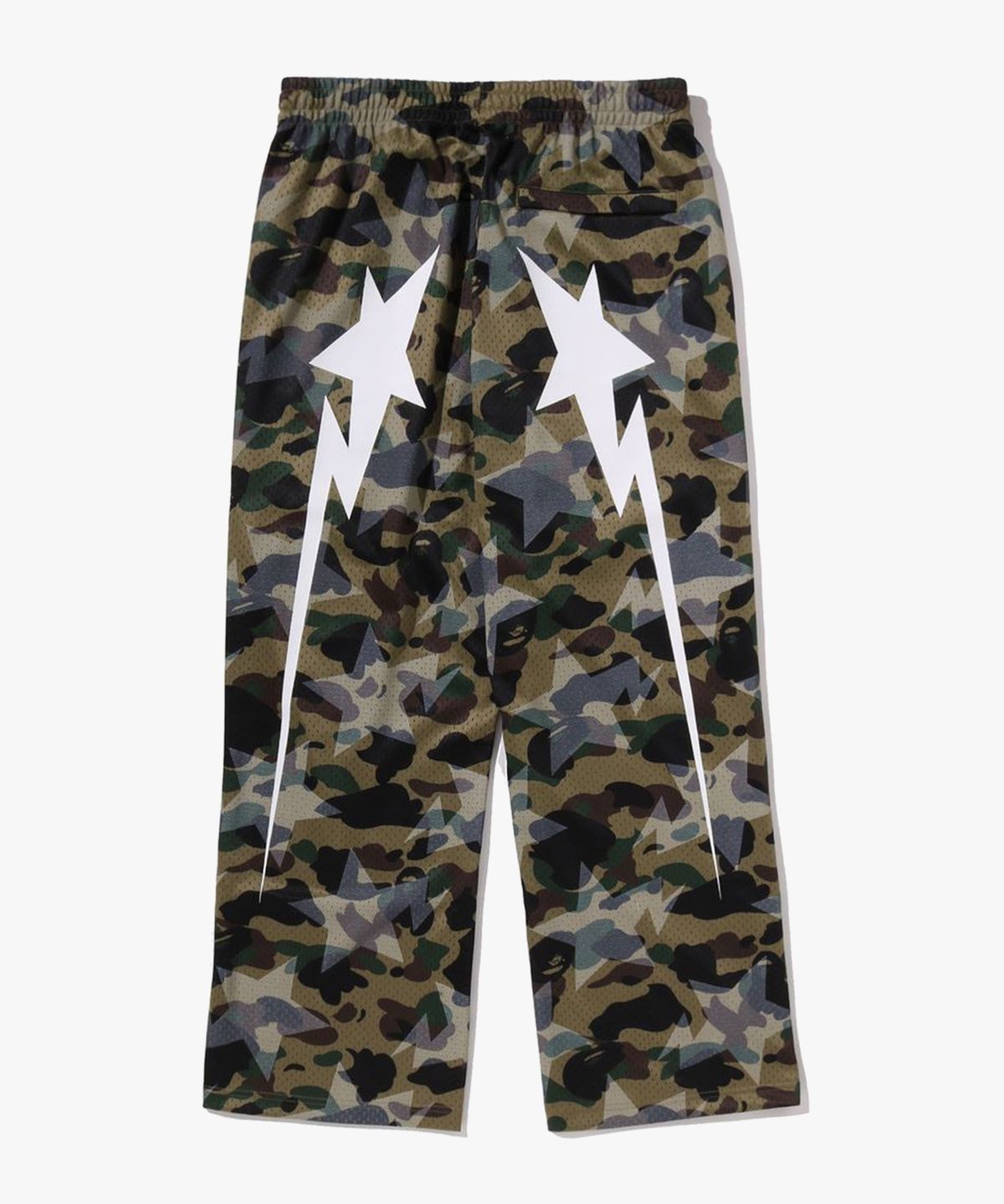 베이프(BAPE) 스타 오버 프린트 퍼스트 카모 스타 메쉬 스웨트팬츠(M) GREEN
