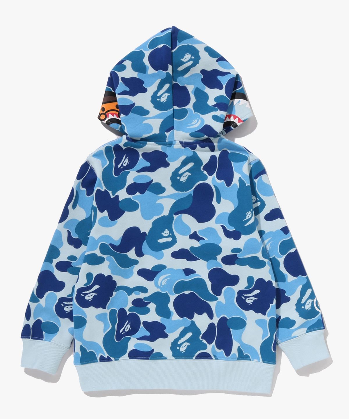 베이프 키즈(BAPE KIDS) ABC 카모 마일로 샤크 집 후드(Kids) BLUE