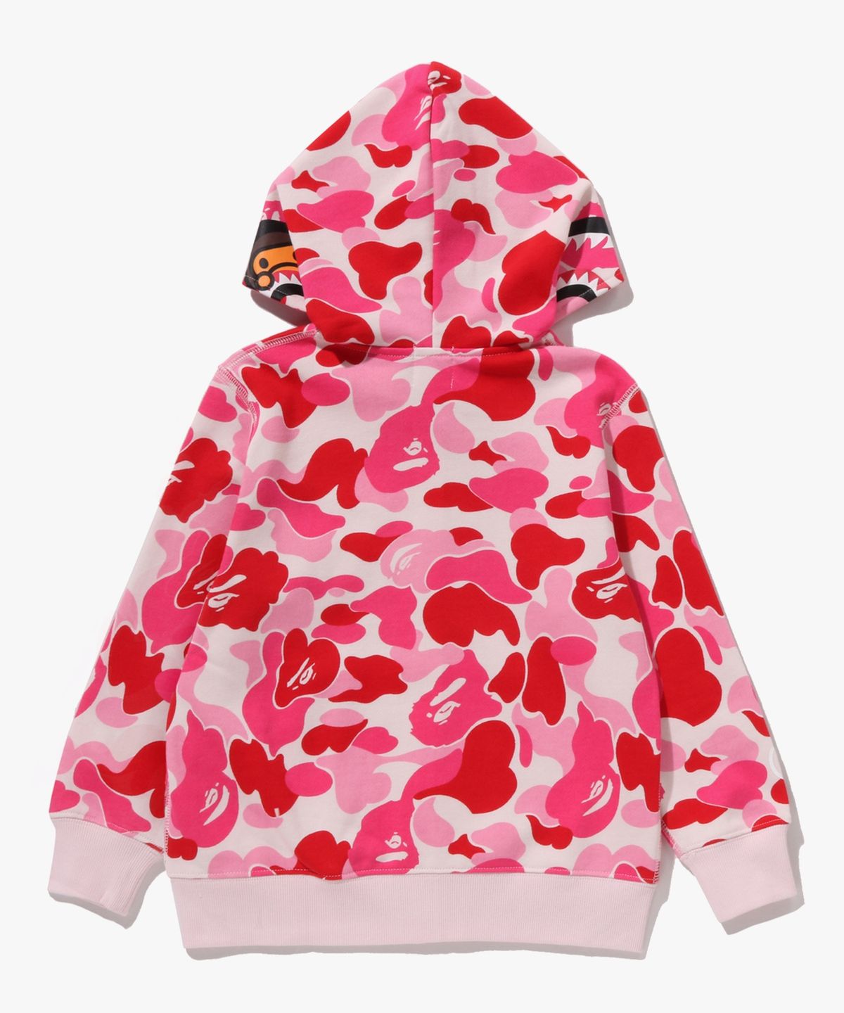 베이프 키즈(BAPE KIDS) ABC 카모 마일로 샤크 집 후드(Kids) PINK