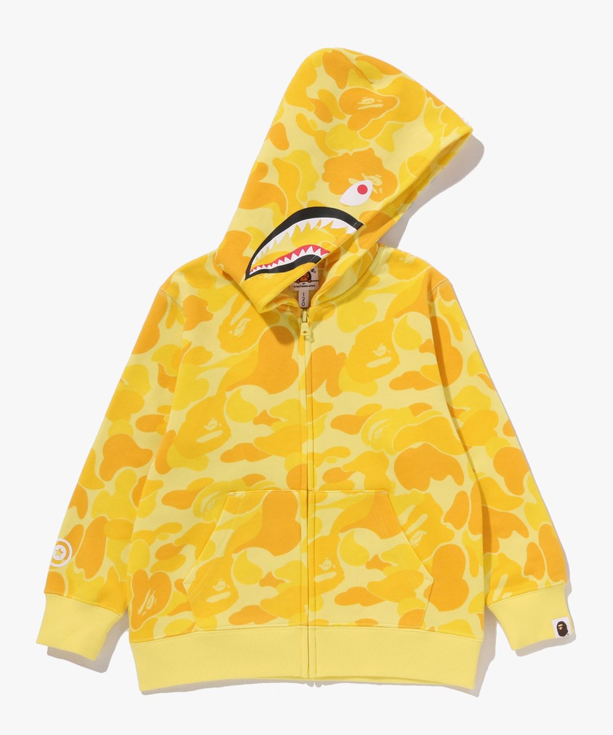 베이프 키즈(BAPE KIDS) ABC 카모 마일로 샤크 집 후드(Kids) YELLOW