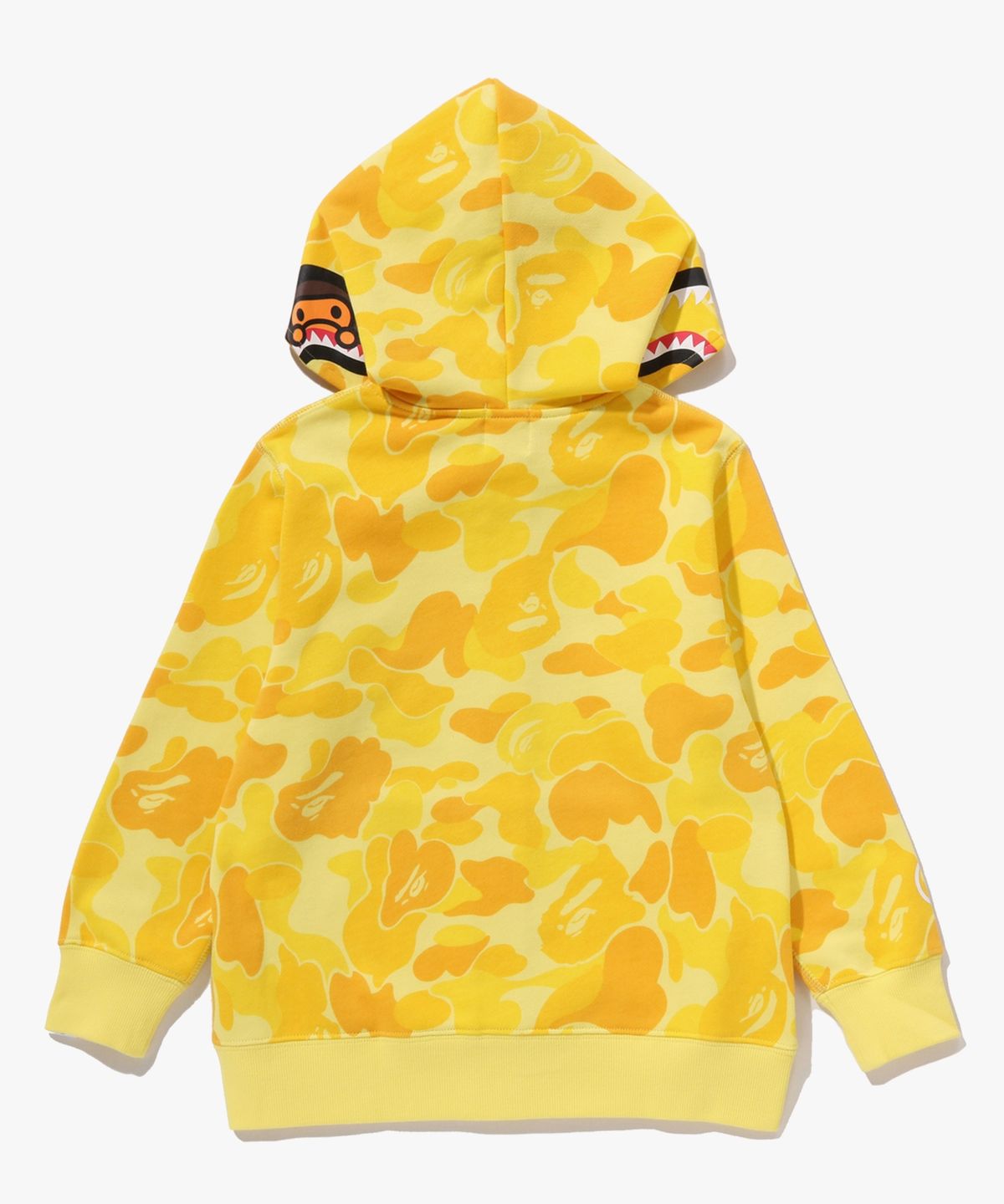 베이프 키즈(BAPE KIDS) ABC 카모 마일로 샤크 집 후드(Kids) YELLOW