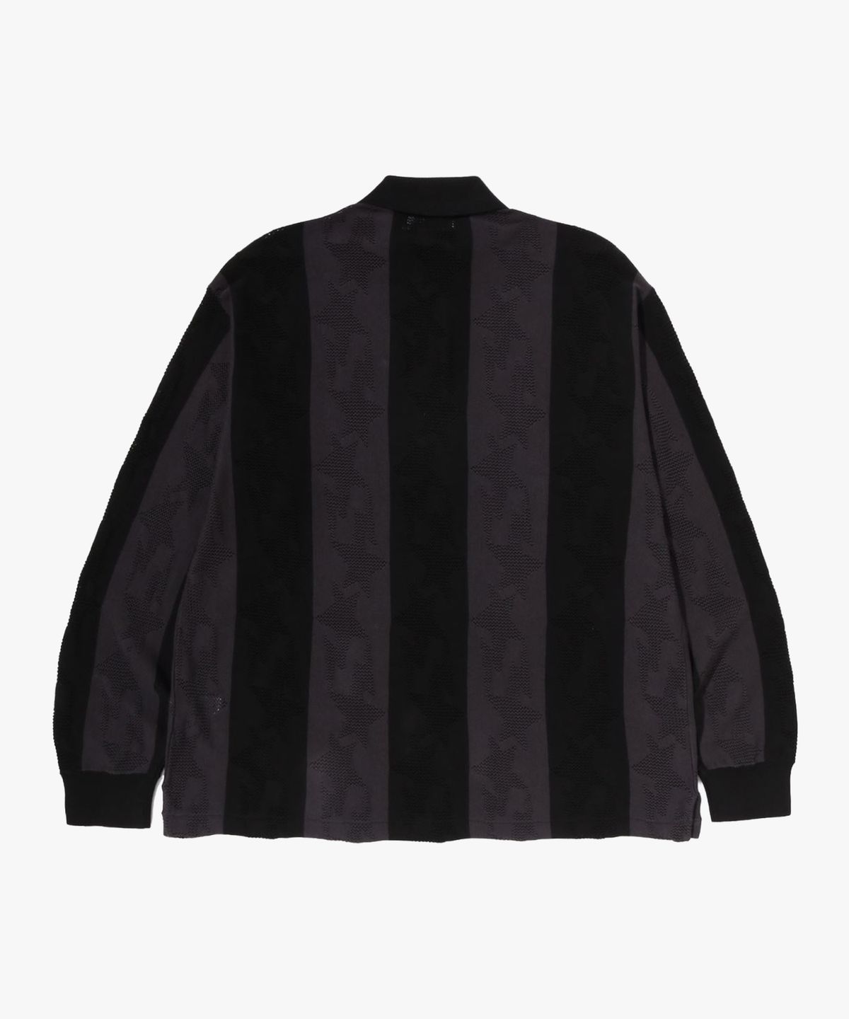 베이프(BAPE) 스타 스트라이프 패턴 자카드 멀티 로고 릴렉스드 핏 롱슬리브(M) BLACK