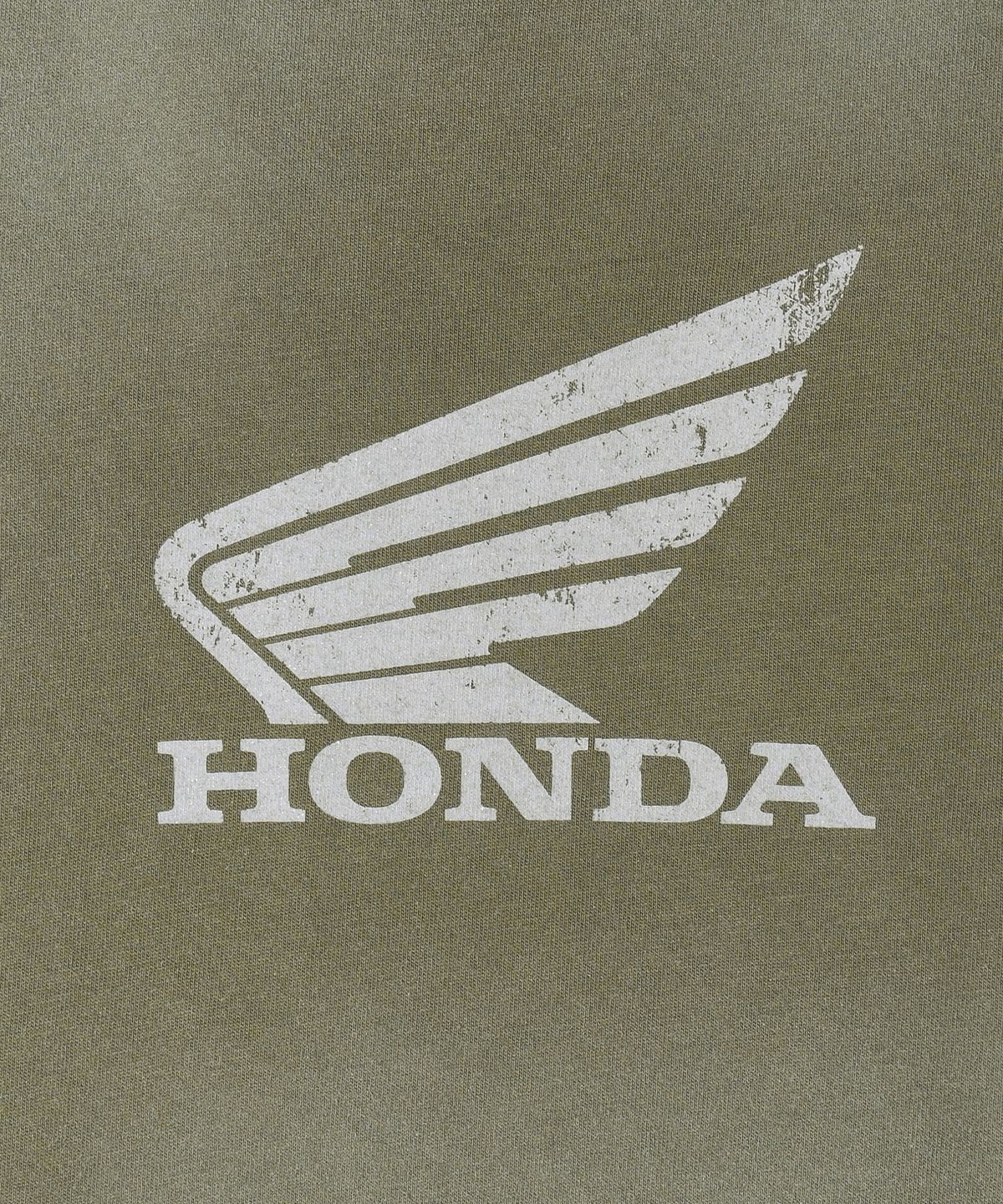 핍스 모터사이클(PHYPS MOTORCYCLE) Womens Damage Washed Wing Logo Crop Tee Khaki