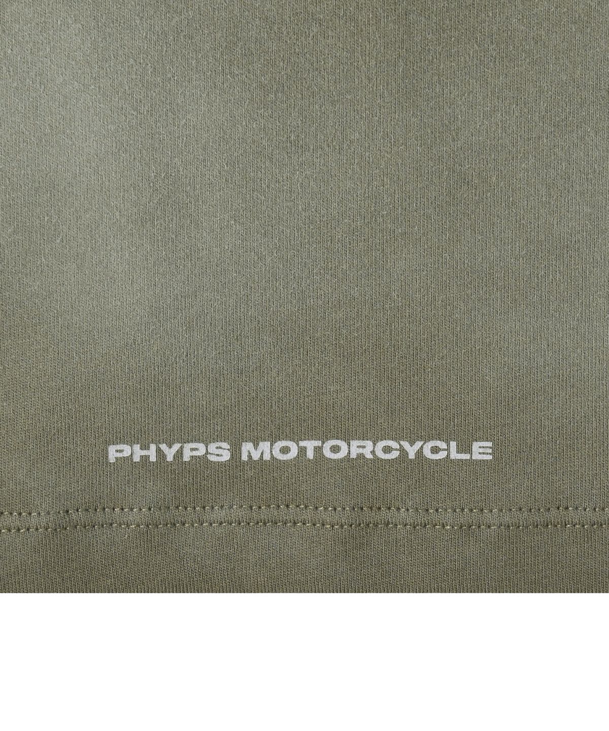 핍스 모터사이클(PHYPS MOTORCYCLE) Womens Damage Washed Wing Logo Crop Tee Khaki