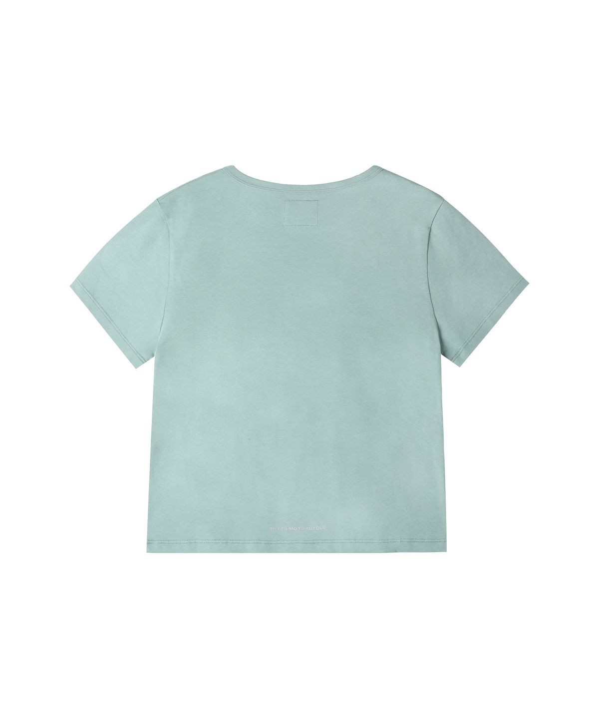 핍스 모터사이클(PHYPS MOTORCYCLE) Womens Damage Washed Wing Logo Crop Tee Teal