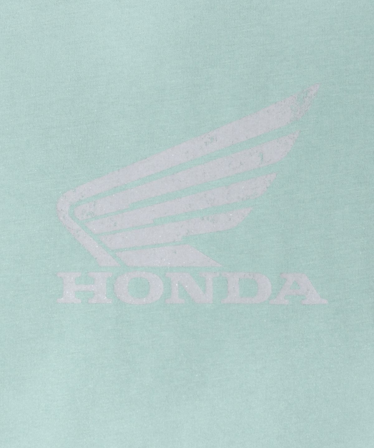 핍스 모터사이클(PHYPS MOTORCYCLE) Womens Damage Washed Wing Logo Crop Tee Teal
