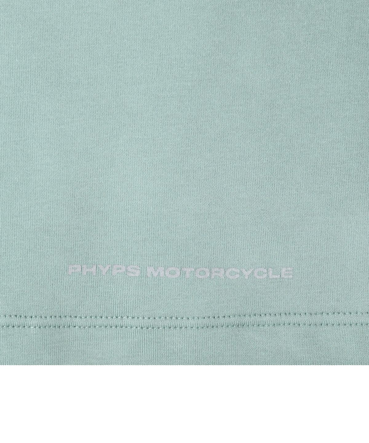 핍스 모터사이클(PHYPS MOTORCYCLE) Womens Damage Washed Wing Logo Crop Tee Teal