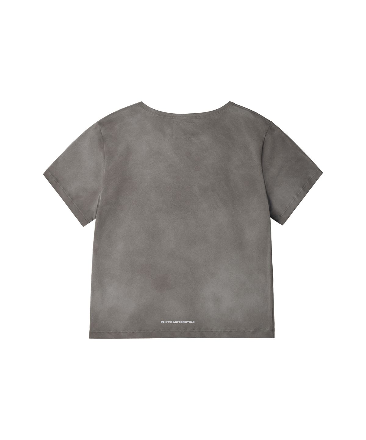 핍스 모터사이클(PHYPS MOTORCYCLE) Womens Damage Washed Wing Logo Crop Tee Charcoal