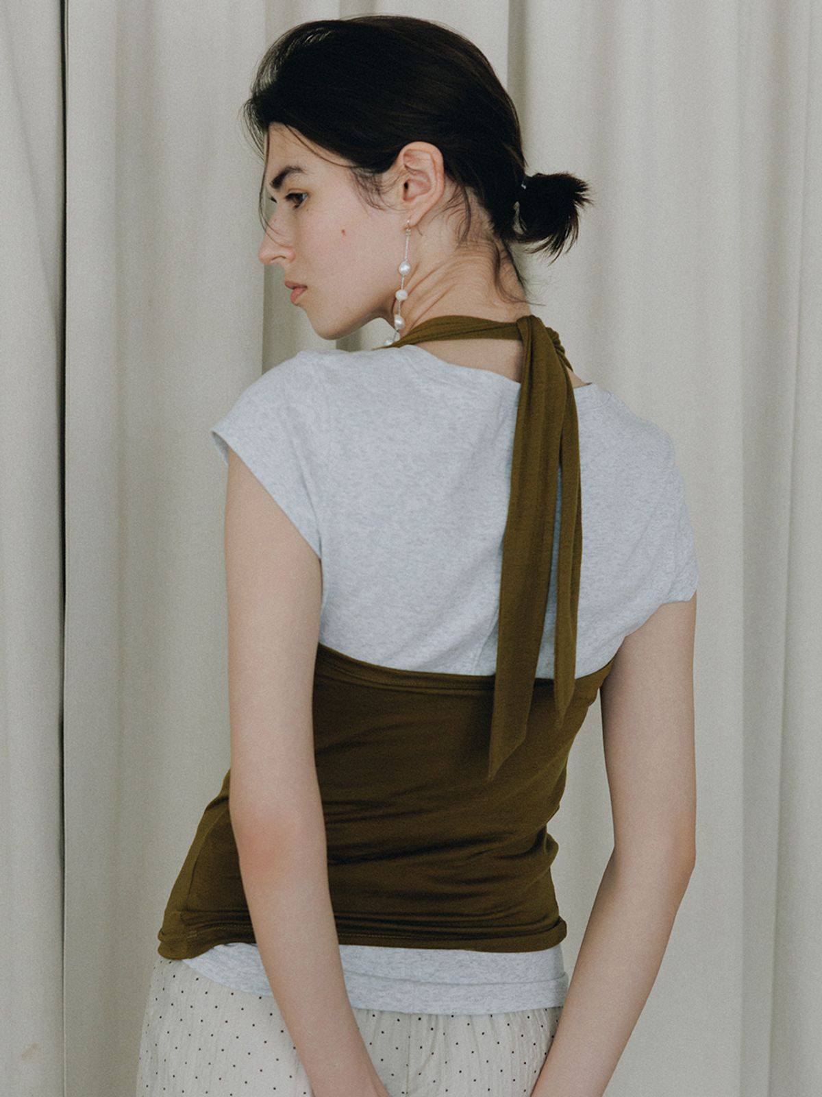 루에브르(LOEUVRE) Shirred Halter Jersey Top SW6ME764_2color