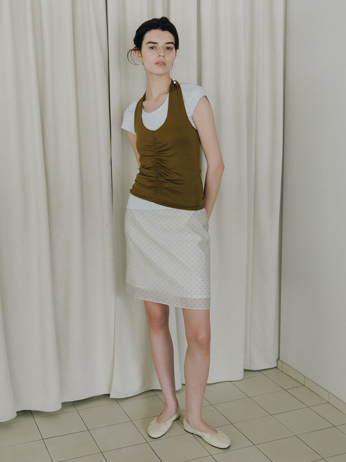 루에브르(LOEUVRE) Dot See-Through Layered Midi Skirt SW6MS753-KO