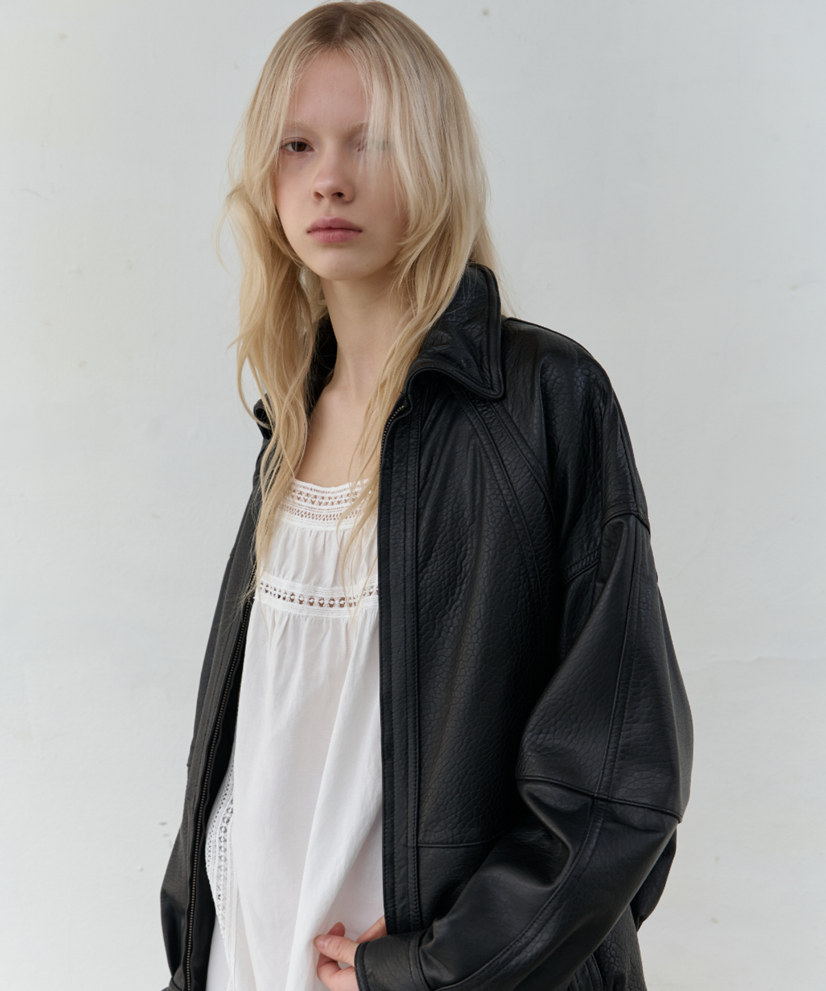 서란(SEORAN) LambSkin Leather Blouson_Black