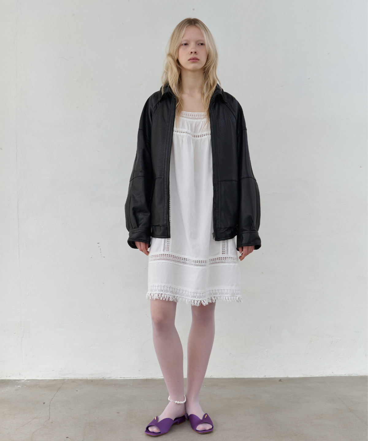 서란(SEORAN) LambSkin Leather Blouson_Black