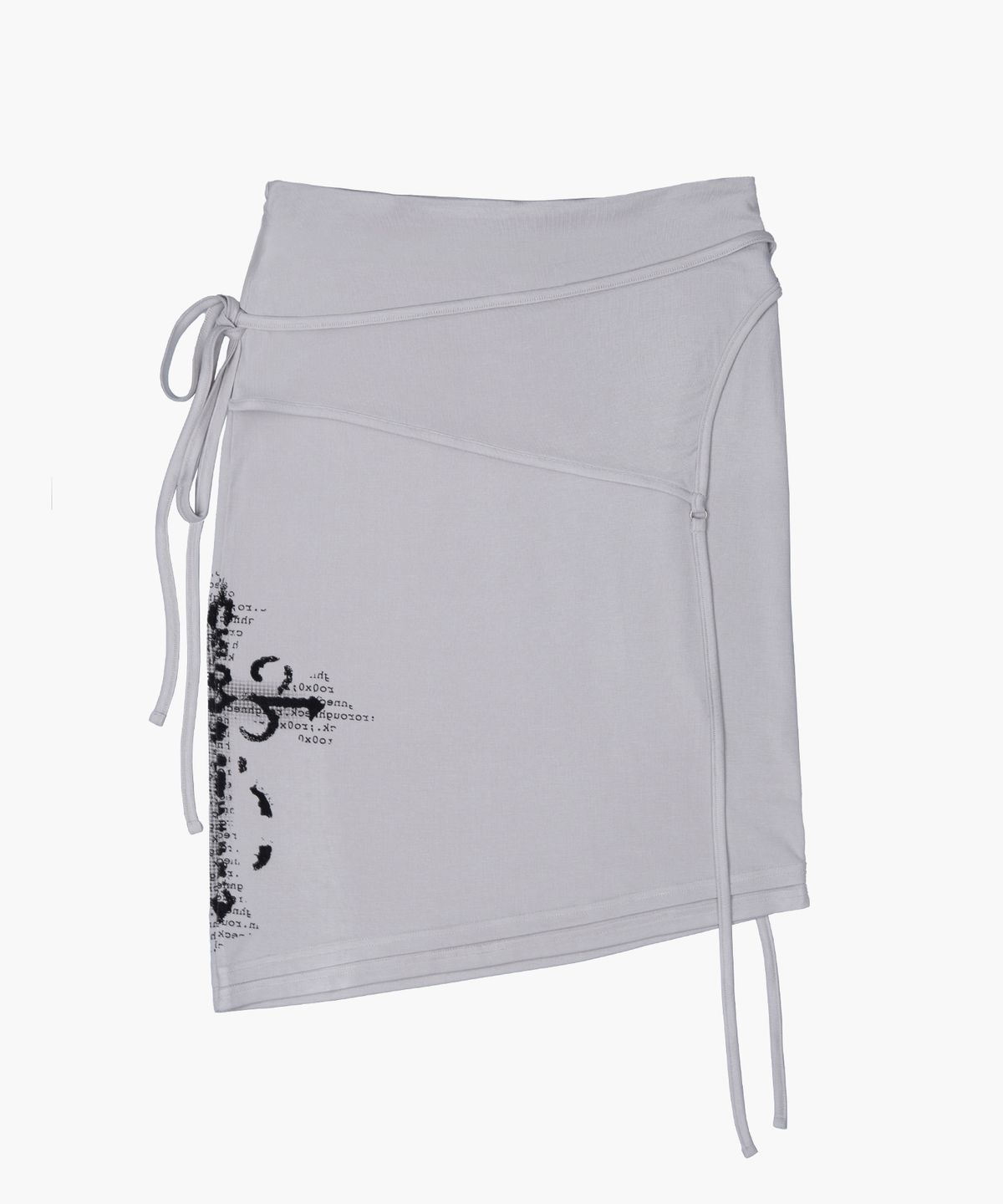 러프넥(ROUGHNECK) Asymmetric Panel Skirt Fog