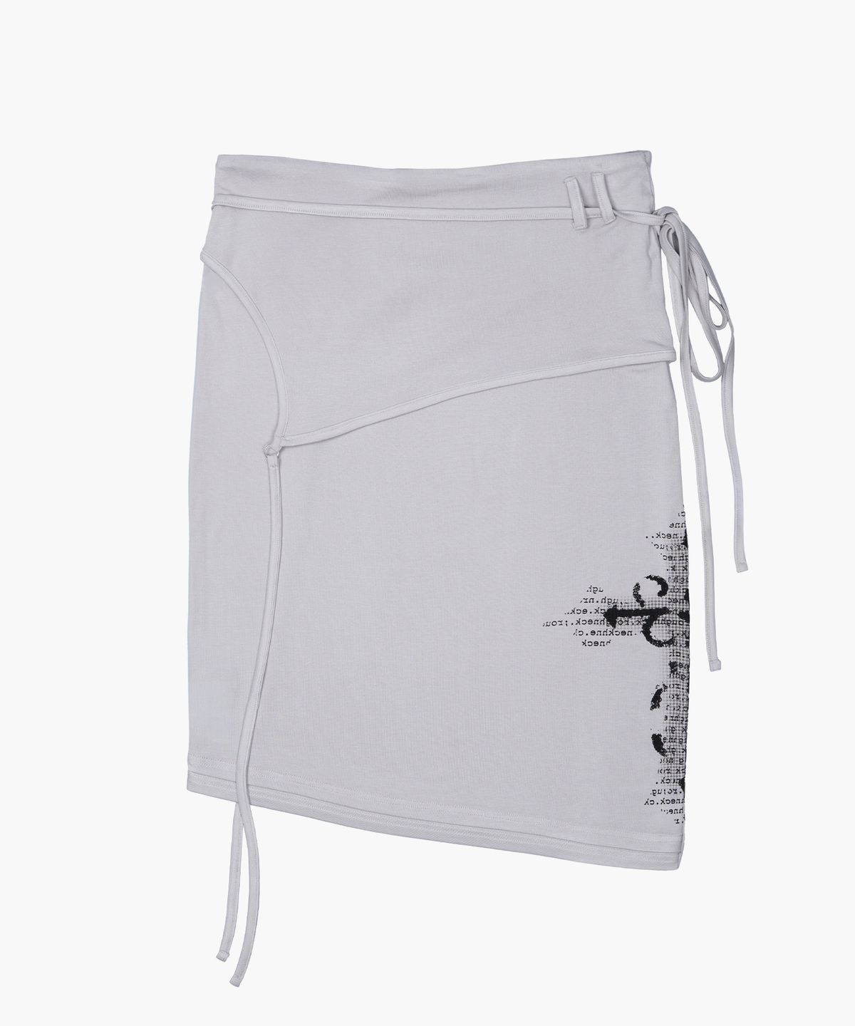 러프넥(ROUGHNECK) Asymmetric Panel Skirt Fog