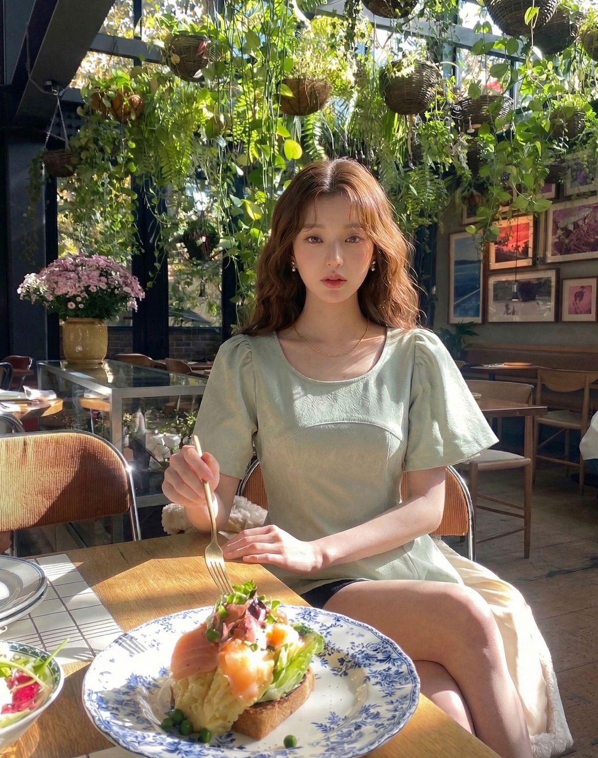 지에마르(GIEMAR) MUSE FLARE BLOUSE GREEN 뮤즈 플레어 블라우스 그린