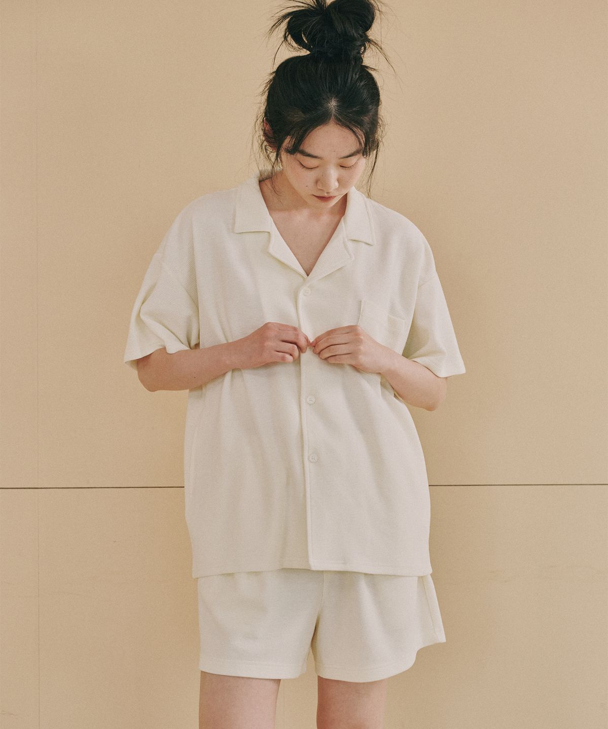 오끼뜨(OGGITT) 레지던스 와플 파자마 팬츠 바닐라